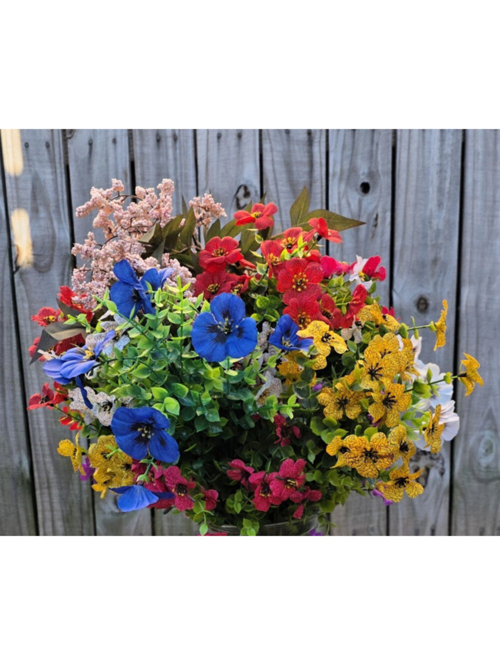 Multicolor Artificial Silk Flower Bouquet 10 inches high and 18 inches wide